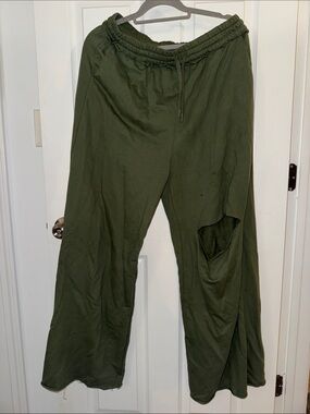 Men's Olive Green Drawstring Jogger Pants